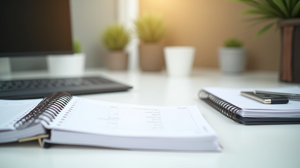 Moderní pracovní prostor s plánovacími nástroji a kalendářem